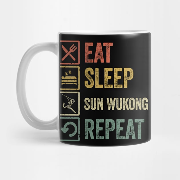 Funny eat sleep sun wukong repeat retro vintage gift by Lyume